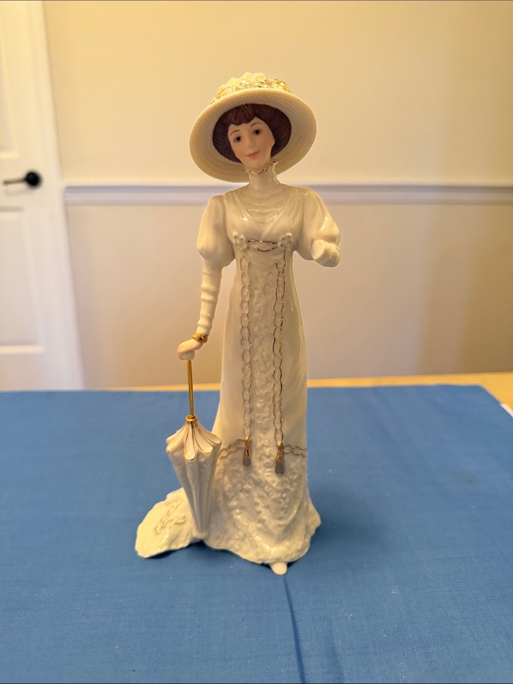 Lenox Cream Porcelain Lady Figurine with Gold Accents